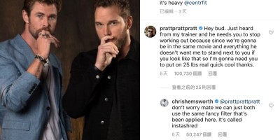 克里斯汉斯沃练太壮肌肉炸出！星爵拒同框《雷神索尔4》崩溃大喊：求你快爆肥