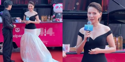 李心洁亮相香港电影金像奖红毯：一句“你不会脱衣服吧”让全场瞬间尴尬