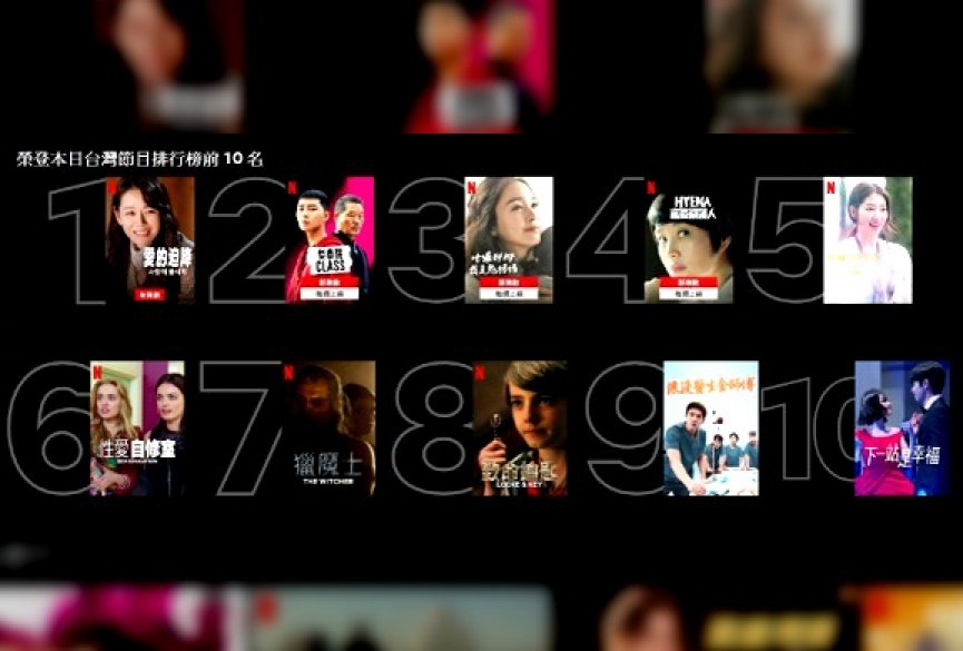 Netflix推出本日Top 10功能！韩剧包办台湾热门节目前五名-DramaClub