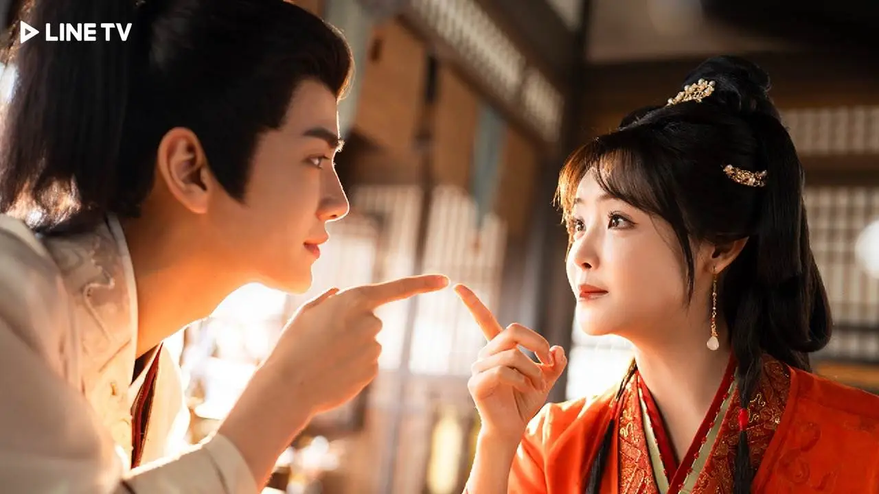 《贤婿》中潘毅鸿饰演的“萧宁”与朱容君饰演的公主组成商业联盟卖奶茶。